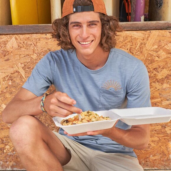 Baja Llama Slate Blue Sun Dreams - Slub Pima Cotton Pocket Tee XXL - Picture 1 of 10